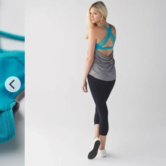 Lululemon Free To Be Wild Grey & Aqua Tank - Picture 4 of 8